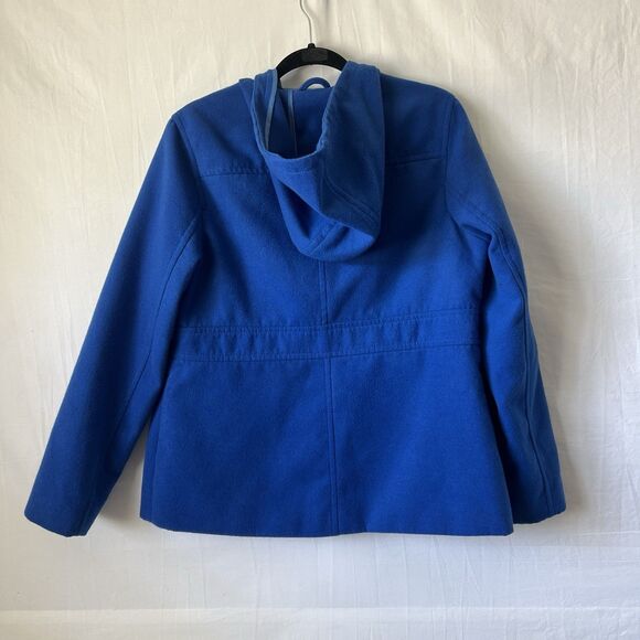 Old Navy Women's Marina Blue Toggle Button Closure Hoodie Coat Size L Fisherman - Picture 2 of 7